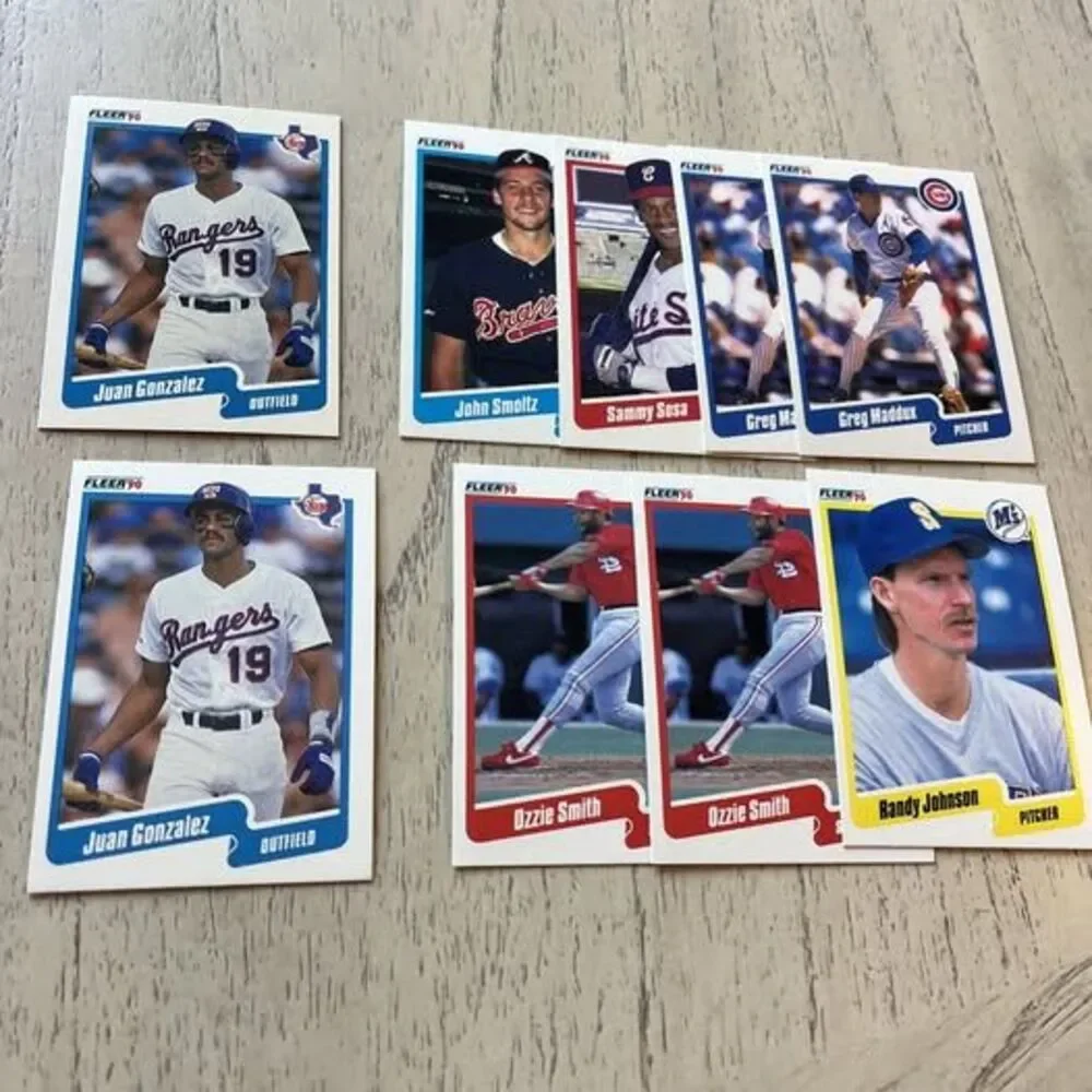 1990 Fleer M/M Lot of HOF’s, All Stars +2 Rookie Juan Gonzalez (9 Cards) Mint/NM